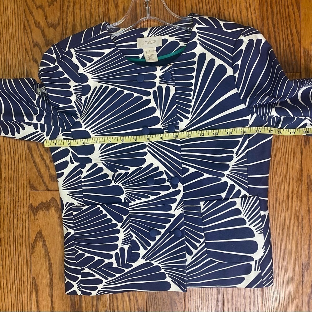 J.Crew blue white fanfare blazer separate double breasted jacket size 2 - Picture 10 of 12
